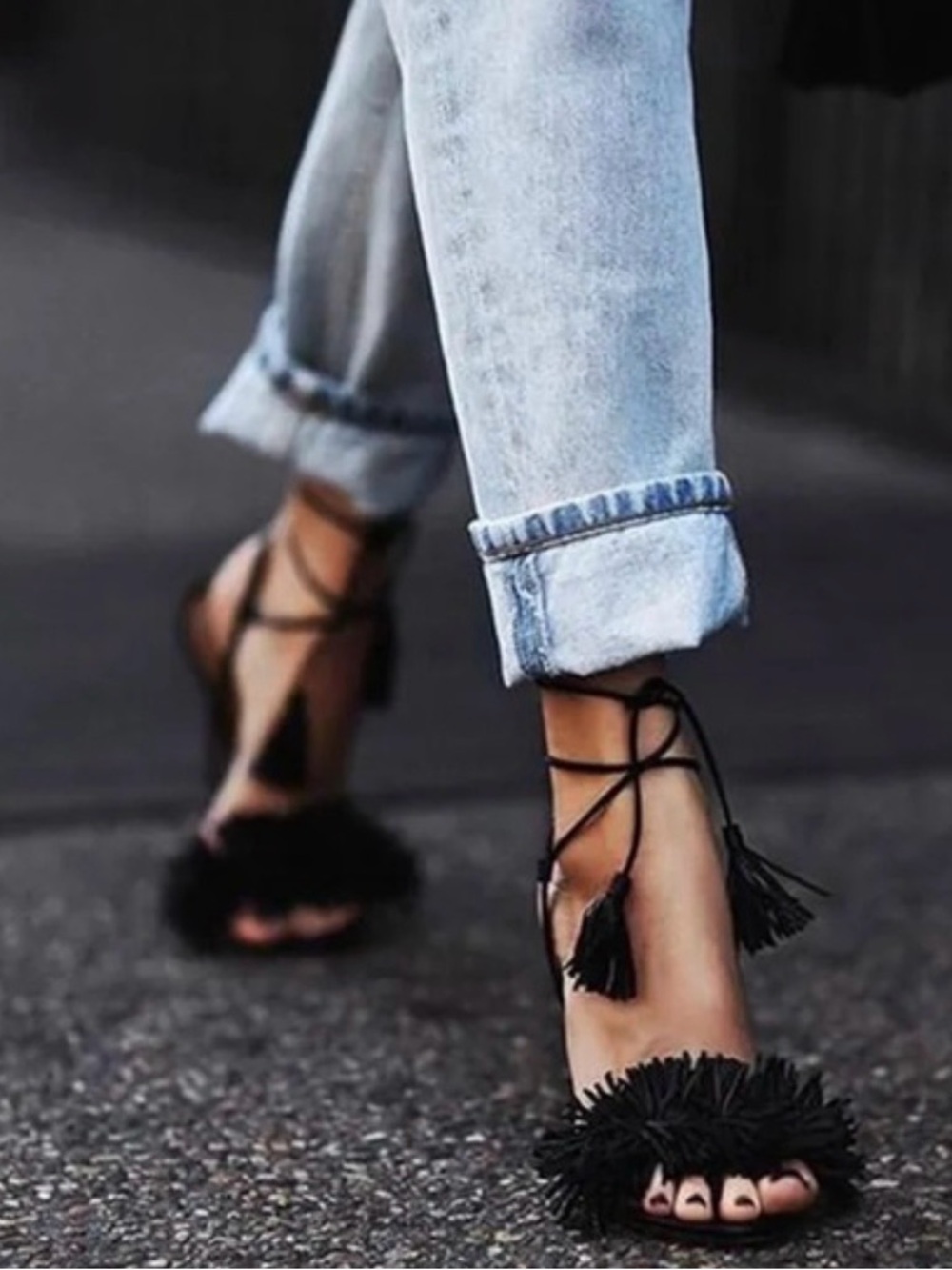 aquazzura ‘wild thing’ fringe tassel heels 40